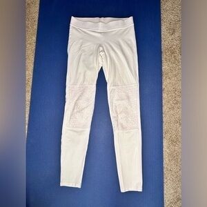 Hue leggings pants lace knee accent cotton white